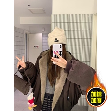 两面穿现货重磅短款座山雕棉衣男女双面穿毛毛绒棉服加厚外套，男装棉衣，电商A443