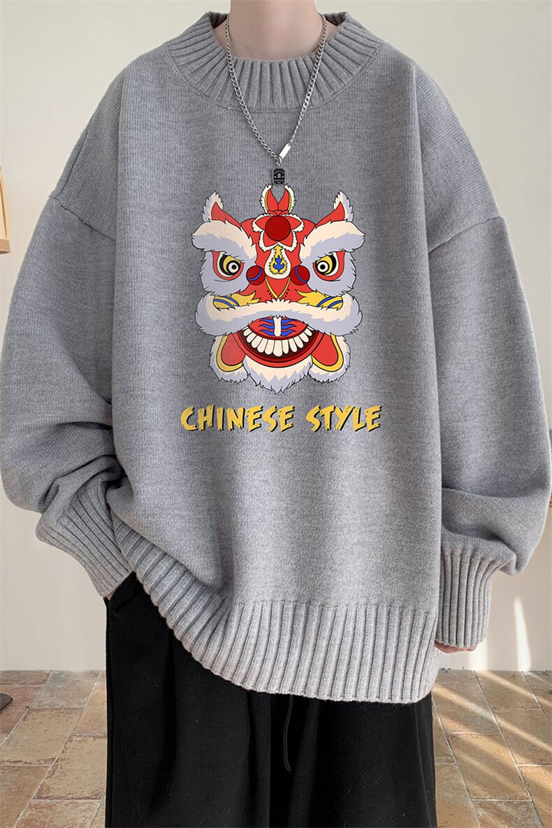 半高领毛衣男士大码针织衫男毛线衣男M18185-P45加绒款-P65,男装针织衫/毛衣,电商A040