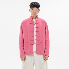 秋冬大码风夹克外套立领盘扣情侣中性唐装汉服朝JK20/P135，男装夹克，钱塘713