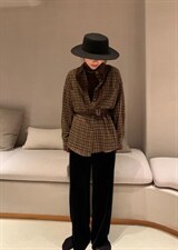 韩系百搭格子衬衫，女装衬衫，A.S BAINA 艾莎佰纳