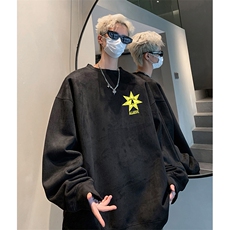 抖音得物供货提供视频秋冬重磅美式麂皮绒圆领卫衣JY310，男装卫衣，电商A486