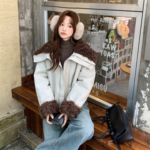 新款   美式复古派克服 加厚  短款皮毛一体p225-k328图片