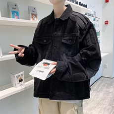 牛仔夹克男春秋季港风宽松百搭工装外套潮流复古上衣JK0828-P90，男装夹克，星座308B-1