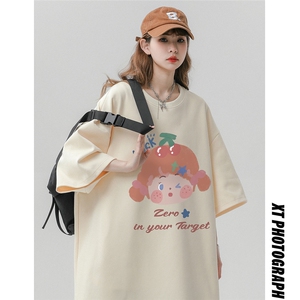 中性风 23新款夏季时尚百搭宽松字母印花短袖T恤T61114P25控38图片