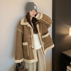 现货24秋皮毛一体羊羔毛短外套9025-P185-K268，女装短外套，2C305