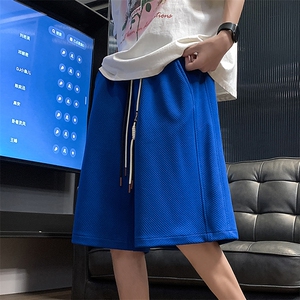 夏华夫格短裤男美式高街肌理感宽松休闲五分裤子XZ514-2-1527-P38,女生搭配冲锋衣的裤子图片