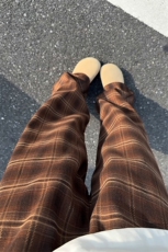 特批P45无差价秋季新款复古格子直筒大码休闲裤男女中性风K5979，男装休闲裤，电商A001-1