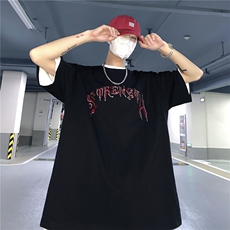 T恤潮流圆领男港风烫钻2026夏季新款短袖时尚B299-X5217-P35-控49，男装T恤，电商A061-1