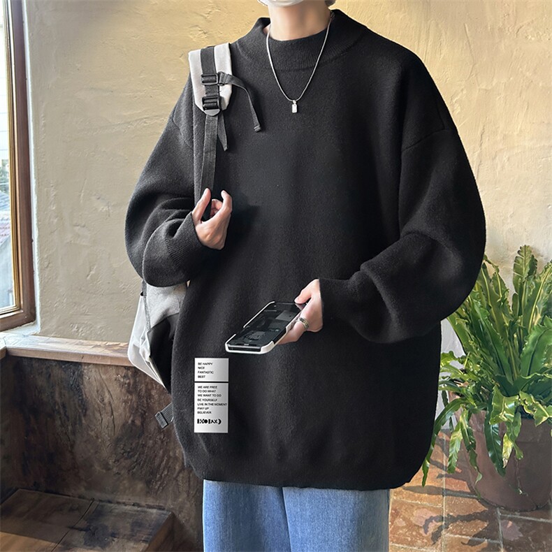 控68半高领毛衣男士大码针织衫男毛线衣男M18045-P45加绒款-P65,男装针织衫/毛衣,电商A040