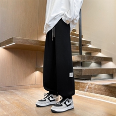 8XL-M束脚运动裤加肥加大码美式高街休闲卫裤阔腿长裤KZ1922/P58，男装休闲裤，电商B238