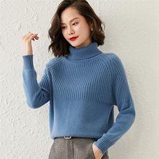 秋冬新款红色半高领羊绒衫女宽松显瘦长袖毛衣时尚百搭，女装羊绒衫，澳冬特羊绒