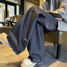 2025春季新款美式高街弯刀阔腿宽松牛仔裤B315-K25603-特p45控88，男装牛仔裤，电商B315