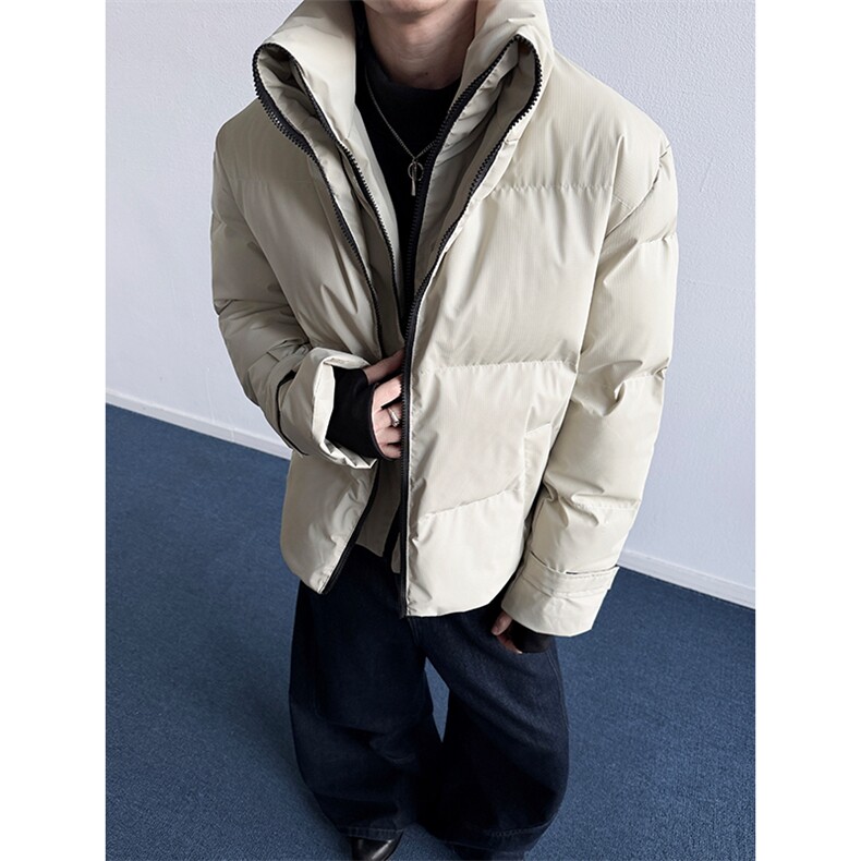 现货MYF03-P110冬季高级立领假两件双拉链保暖棉衣棉服皮外套e,男装棉衣,电商A456（原C415）