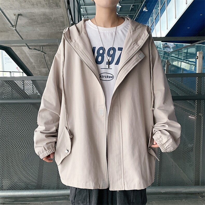 JK41077-P85纯棉连帽夹克男士大码工装夹克男外套男,男装夹克,电商A040
