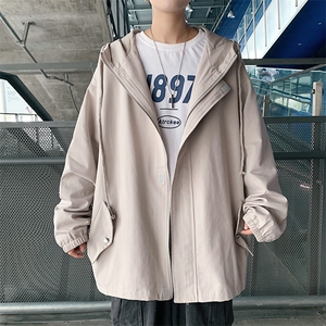 JK41077-P85纯棉连帽夹克男士大码工装夹克男外套男图片