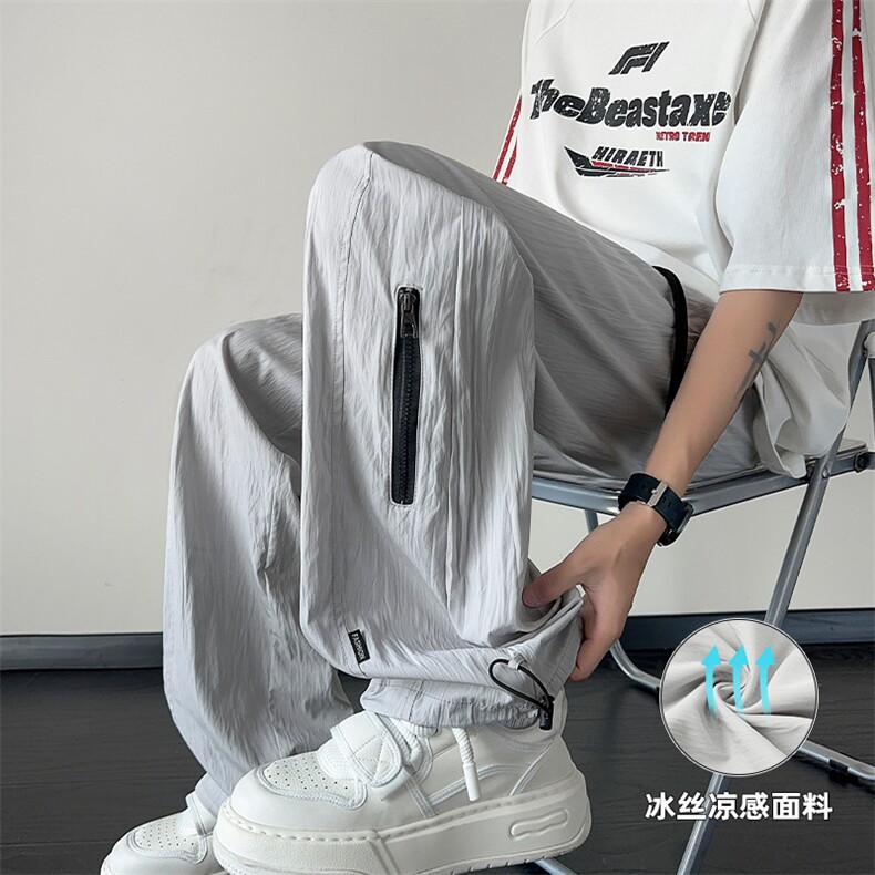 2026夏季新款拉链冰丝凉感顺滑薄款休闲裤K5787特P27建议零售价68图片