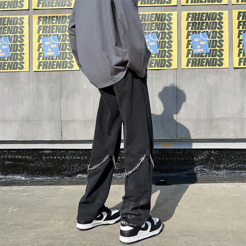 hiphop炸街裤子高街ins潮美式牛仔裤男K1339P45，男装牛仔裤，星座1116-2