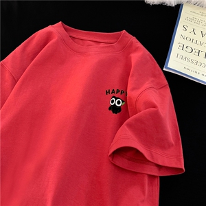 240G重磅美式印花纯棉大码宽松休闲短袖T恤 FSDX029 P25控38图片