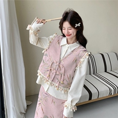 现货新款首马甲衬衫半裙三件套26163P190K298，女装套装/套裙，2D035