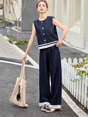 牛仔套装女2025夏季新款韩系高级减龄气质时尚休闲两件套，女装套装/套裙，魅影