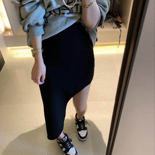 斜边不规则半裙，女装半身裙，XTZ style