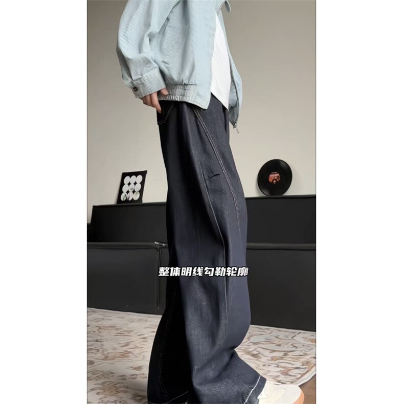 星座910-原牛水洗牛仔裤弯刀拼接直筒裤-现货-P50-DK1686-控89元,男装牛仔裤,星座910