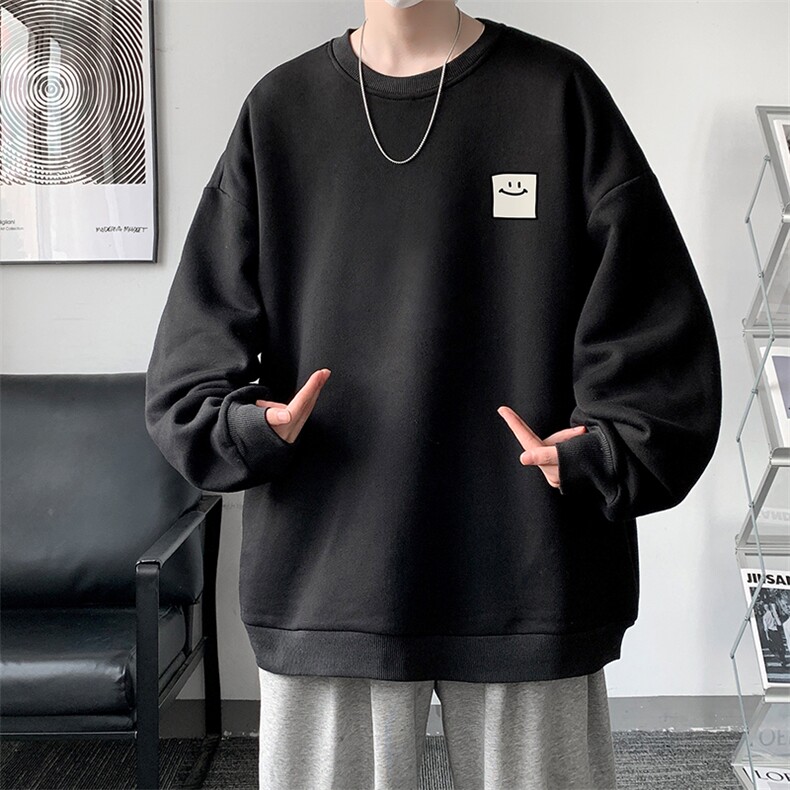 S6316-P28秋季圆领卫衣男大码韩版宽松长袖外套,男装卫衣,电商A040