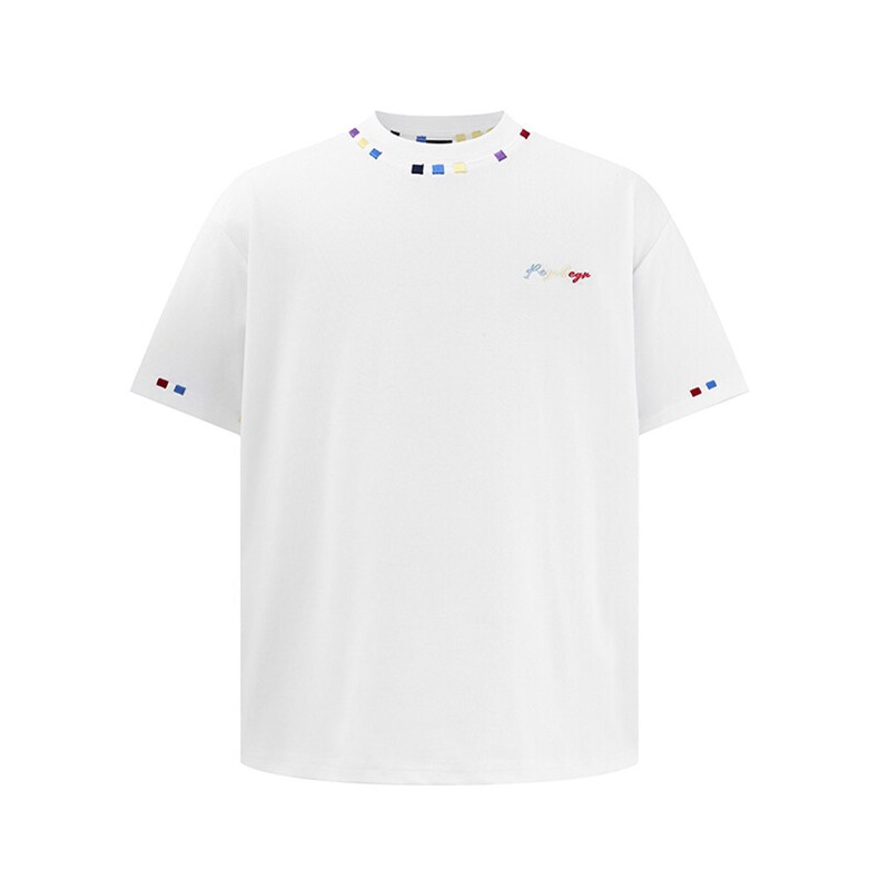 万针全刺绣工艺高品质260克双纱纯棉美式高街短袖T恤特P33,男装T恤,电商A486-1