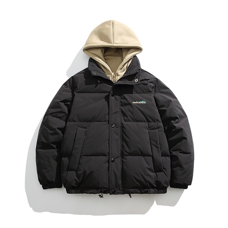 2026冬季新款男日系潮牌纯色假两件白鸭绒羽绒服厚外套YR12-F255,男装羽绒服,电商A101（原外27）