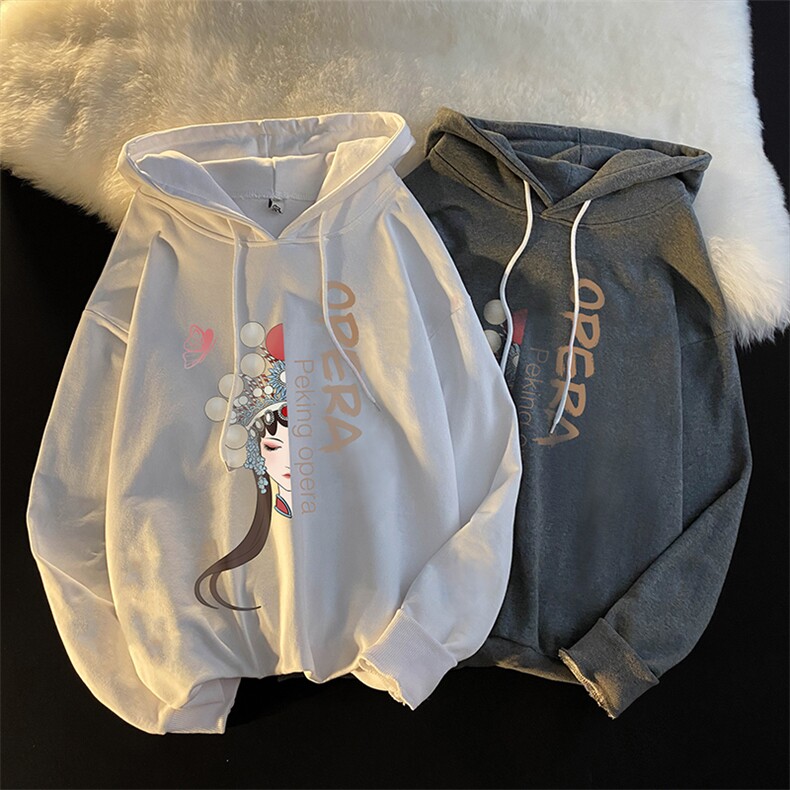 WY2161-P35 加绒款-P40纯棉连帽卫衣男大码运动帽衫宽松薄外套图片