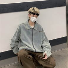 春秋款翻领夹克男痞帅炸街上衣高级感工装拉链外套J3360-P73，男装夹克，星座1109-3
