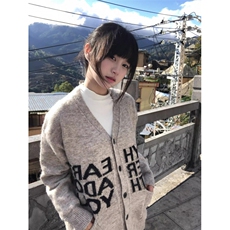 字母提花V领开衫毛衣男女秋季软糯慵懒风针织衫美式高级感外套潮，男装针织衫/毛衣，星座506A