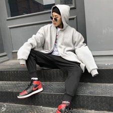 嘻哈加绒加厚卫衣男士连帽潮流加肥加大外套帽衫男加厚B90款P120，男装卫衣，星座802