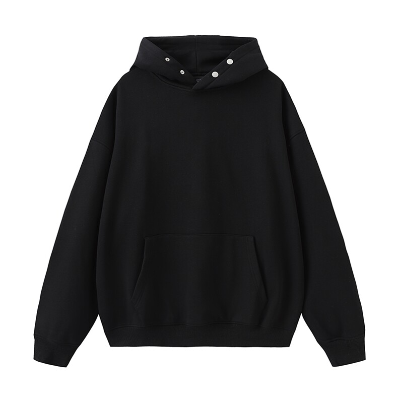 抖音得物品质二开26春装美式高街重磅廓形两粒扣连帽卫衣CM22,男装卫衣,电商A486-1