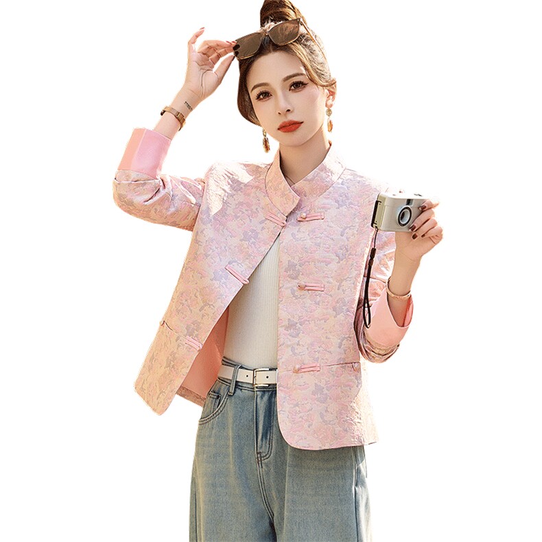 新中式提花刺绣短外套女2025春装新款今年爆款流行超火小香风上衣,女装短外套,姿衣坊