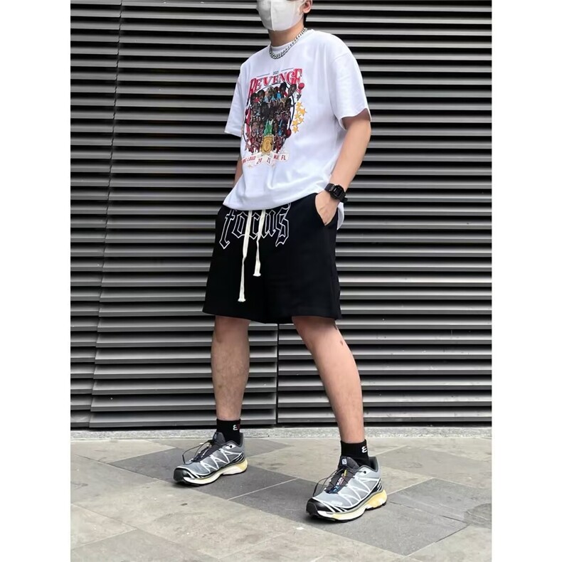 夏季新款美式短裤男潮牌薄款设计感小众宽松大码运动休闲五分裤子,男装牛仔裤,四季星座505