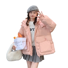 奶fufu粉色羽绒服女2024冬季新款甜美少女风小个子加厚白鸭绒外套，女装羽绒服，2C032