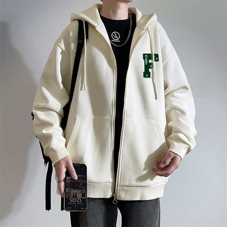 新款男百搭设计感连帽港风白墙针织外套WT3418-P55控88,男装夹克,星座717