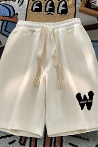 24新款 夏季休闲宽松直筒W印花华夫格短裤 HK105-p25控38图片