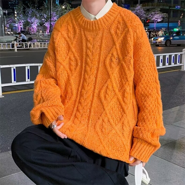 美式街头设计感圆领毛衣男慵懒风休闲针织衫AM04P32,男装针织衫/毛衣,星座1116-2