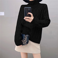 时尚百搭高龄针织衫麻花，女装针织衫/毛衣，织绒羊