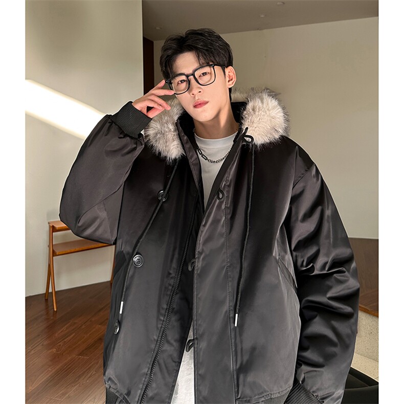重磅简约连帽棉服男宽松冬季加厚外套A071-5021-P128,男装棉衣,电商A071