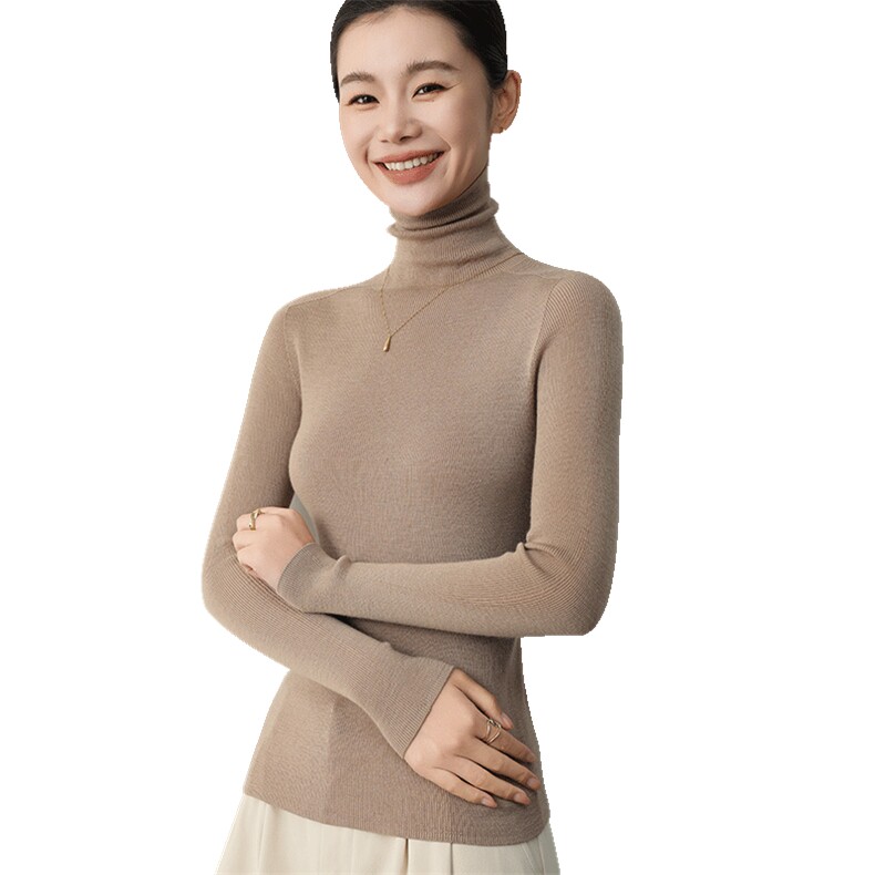 秋冬季羊毛高领扬子纱简约内搭休闲羊毛衫,女装羊毛衫,挚尚羊绒
