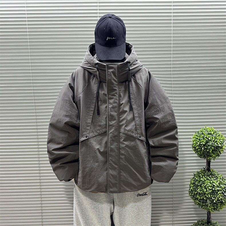 2025新标90白鸭绒短款连帽加厚男羽绒服外套375-P370,男装羽绒服,钱塘708(原3018)