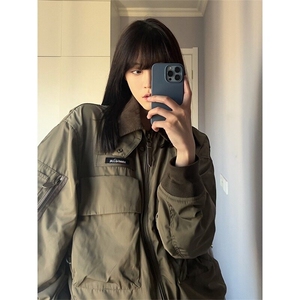 春季户外设计感拉链飞行员外套男装宽松高级机车服工装夹克棒球服图片