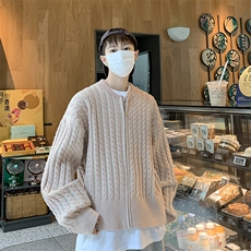 针织开衫男女韩版潮流宽松百搭帅气宽松2024秋冬ins毛衣MZ496-P55，男装针织衫/毛衣，星座412-2