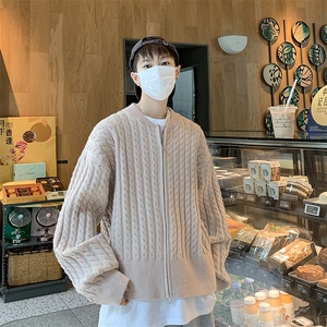 针织开衫男女韩版潮流宽松百搭帅气宽松2024秋冬ins毛衣MZ496-P55图片