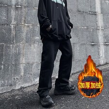 暗黑风裤子高街ins潮男印花牛仔裤加绒N928P45常规35图片