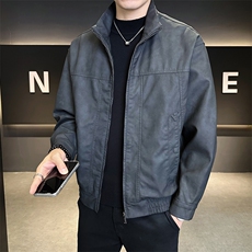 店主风皮衣男时尚2025秋款纯色皮夹克外套上衣男B317/5821/P135，男装皮衣，电商B317
