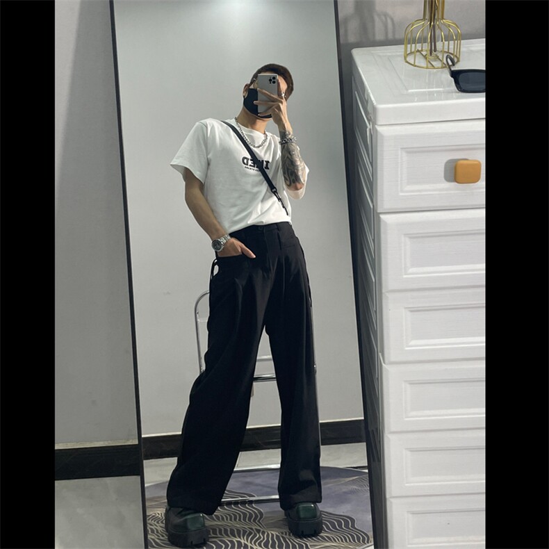 潮男ins纯色潮流西裤青春流行原宿新款宽松型夏季JXK30-P48,男装西裤,星座1109-3